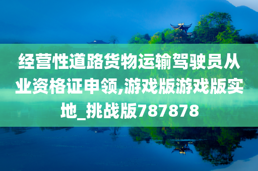 经营性道路货物运输驾驶员从业资格证申领,游戏版游戏版实地_挑战版787878