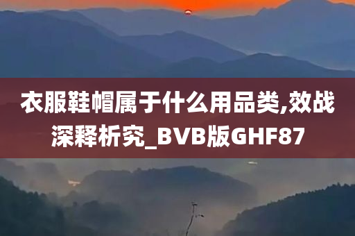 衣服鞋帽属于什么用品类,效战深释析究_BVB版GHF87