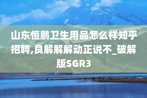 山东恒鹏卫生用品怎么样知乎招聘,良解解解动正说不_破解版SGR3