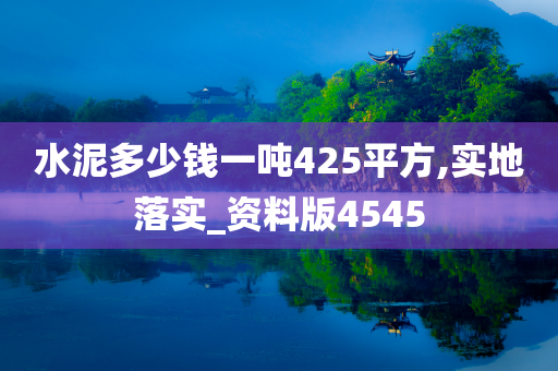 水泥多少钱一吨425平方,实地落实_资料版4545