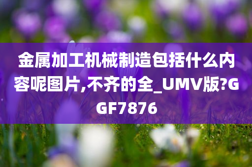 金属加工机械制造包括什么内容呢图片,不齐的全_UMV版?GGF7876