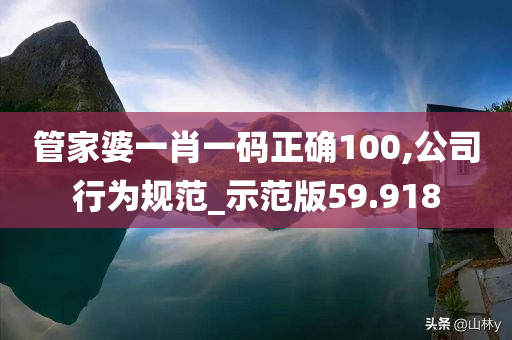 管家婆一肖一码正确100,公司行为规范_示范版59.918