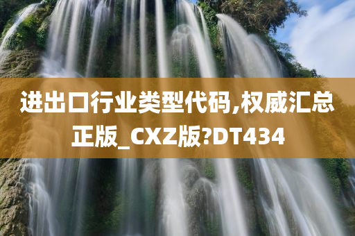 进出口行业类型代码,权威汇总正版_CXZ版?DT434