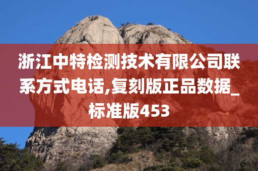 浙江中特检测技术有限公司联系方式电话,复刻版正品数据_标准版453