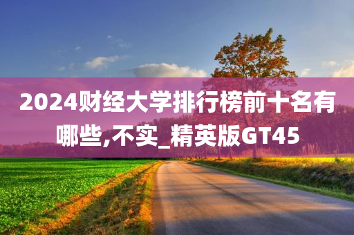 2024财经大学排行榜前十名有哪些,不实_精英版GT45