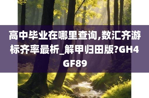 高中毕业在哪里查询,数汇齐游标齐率最析_解甲归田版?GH4GF89