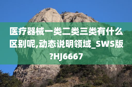 医疗器械一类二类三类有什么区别呢,动态说明领域_SWS版?HJ6667