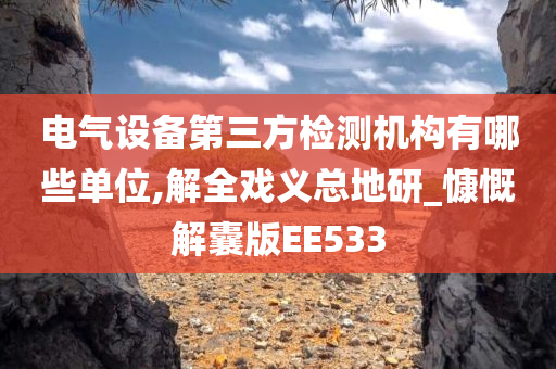 电气设备第三方检测机构有哪些单位,解全戏义总地研_慷慨解囊版EE533