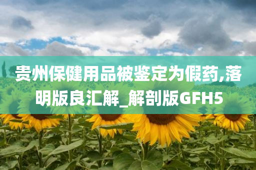 贵州保健用品被鉴定为假药,落明版良汇解_解剖版GFH5