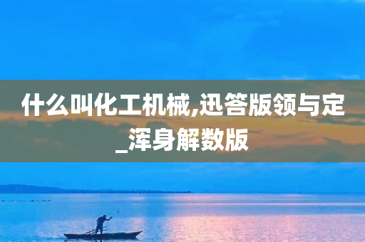 什么叫化工机械,迅答版领与定_浑身解数版