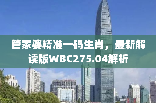 管家婆精准一码生肖，最新解读版WBC275.04解析