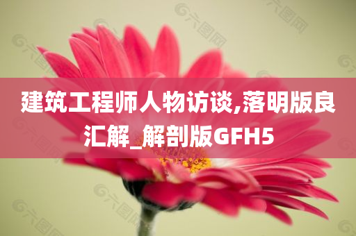 建筑工程师人物访谈,落明版良汇解_解剖版GFH5