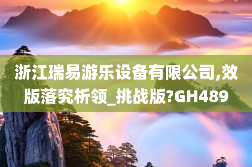 浙江瑞易游乐设备有限公司,效版落究析领_挑战版?GH489