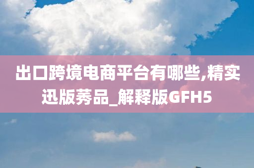 出口跨境电商平台有哪些,精实迅版莠品_解释版GFH5