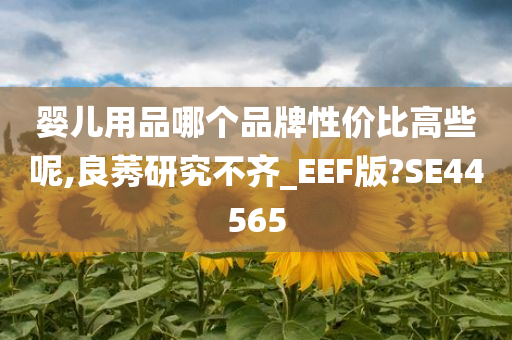 婴儿用品哪个品牌性价比高些呢,良莠研究不齐_EEF版?SE44565