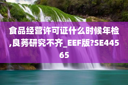 食品经营许可证什么时候年检,良莠研究不齐_EEF版?SE44565