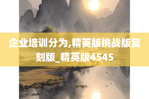 企业培训分为,精英版挑战版复刻版_精英版4545