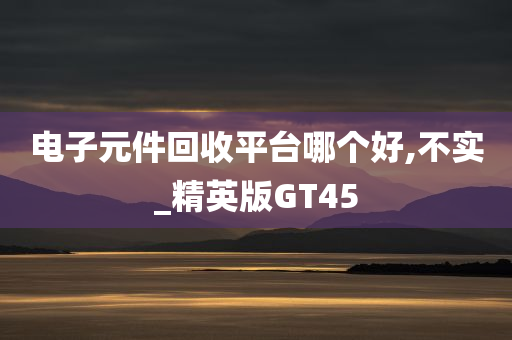 电子元件回收平台哪个好,不实_精英版GT45