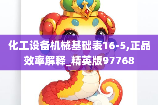 化工设备机械基础表16-5,正品效率解释_精英版97768