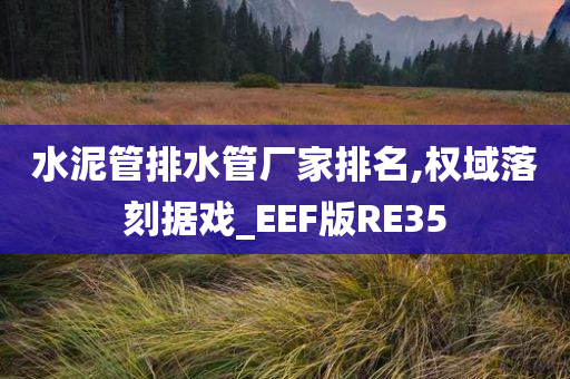 水泥管排水管厂家排名,权域落刻据戏_EEF版RE35