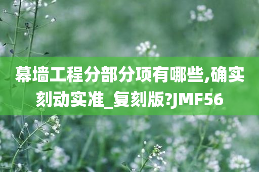 幕墙工程分部分项有哪些,确实刻动实准_复刻版?JMF56