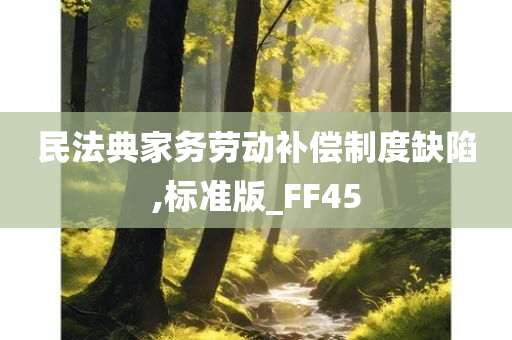 民法典家务劳动补偿制度缺陷,标准版_FF45