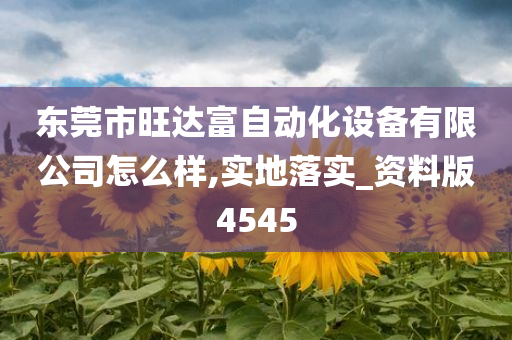 东莞市旺达富自动化设备有限公司怎么样,实地落实_资料版4545