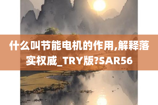 什么叫节能电机的作用,解释落实权威_TRY版?SAR56