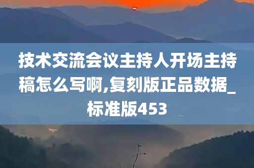 技术交流会议主持人开场主持稿怎么写啊,复刻版正品数据_标准版453