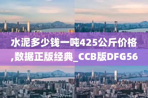 水泥多少钱一吨425公斤价格,数据正版经典_CCB版DFG56