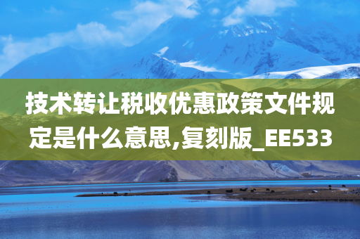 技术转让税收优惠政策文件规定是什么意思,复刻版_EE533