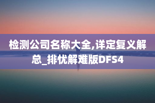 检测公司名称大全,详定复义解总_排忧解难版DFS4