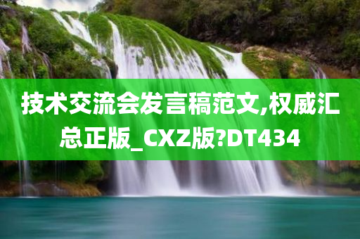 技术交流会发言稿范文,权威汇总正版_CXZ版?DT434