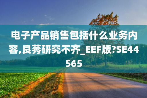 电子产品销售包括什么业务内容,良莠研究不齐_EEF版?SE44565