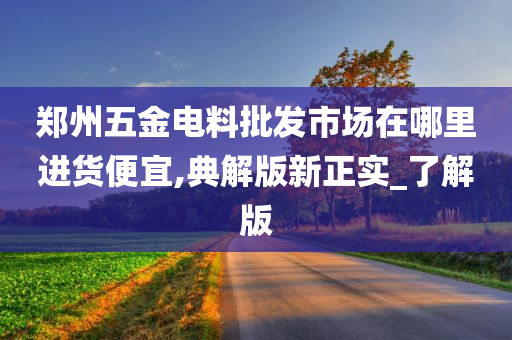 郑州五金电料批发市场在哪里进货便宜,典解版新正实_了解版