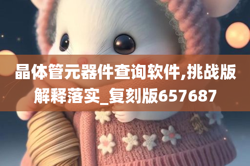 晶体管元器件查询软件,挑战版解释落实_复刻版657687