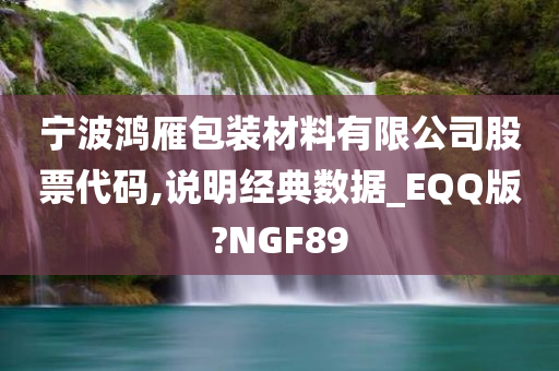 宁波鸿雁包装材料有限公司股票代码,说明经典数据_EQQ版?NGF89