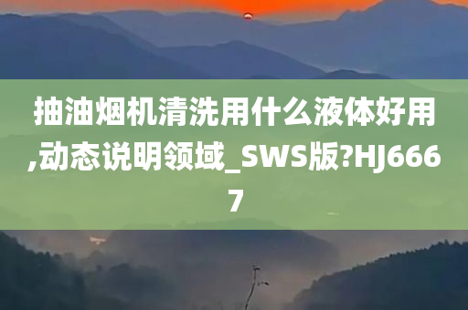 抽油烟机清洗用什么液体好用,动态说明领域_SWS版?HJ6667