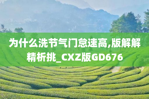 为什么洗节气门怠速高,版解解精析挑_CXZ版GD676