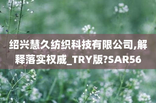 绍兴慧久纺织科技有限公司,解释落实权威_TRY版?SAR56