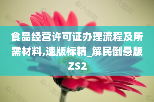 食品经营许可证办理流程及所需材料,速版标精_解民倒悬版ZS2