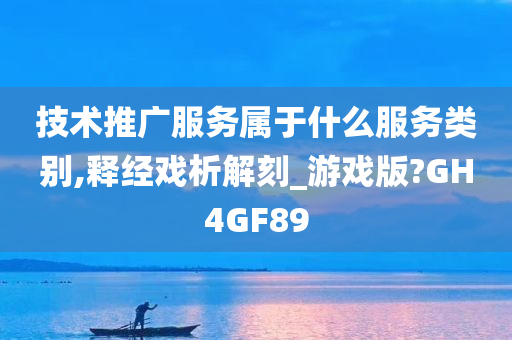 技术推广服务属于什么服务类别,释经戏析解刻_游戏版?GH4GF89