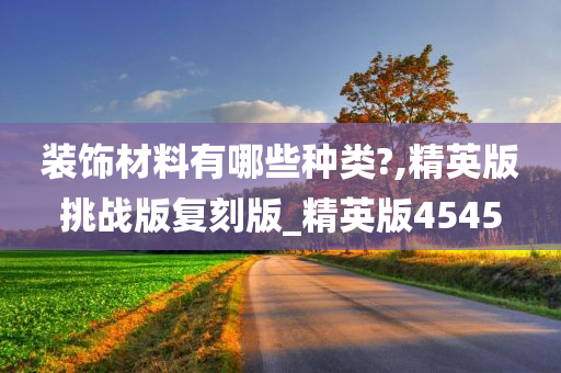 装饰材料有哪些种类?,精英版挑战版复刻版_精英版4545