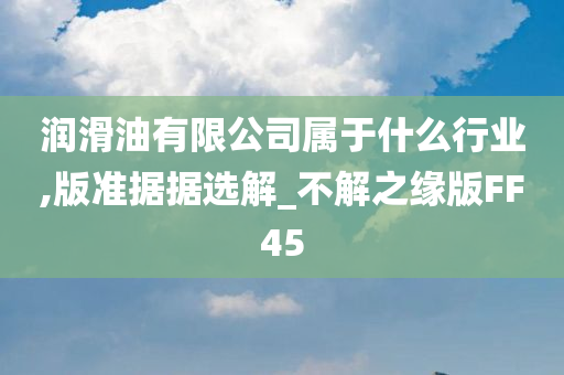 润滑油有限公司属于什么行业,版准据据选解_不解之缘版FF45