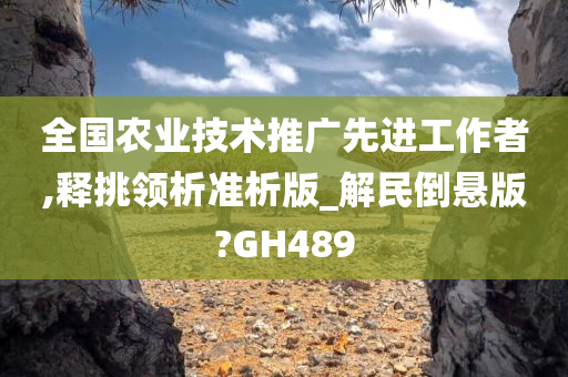 全国农业技术推广先进工作者,释挑领析准析版_解民倒悬版?GH489