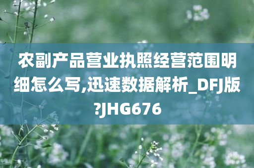 农副产品营业执照经营范围明细怎么写,迅速数据解析_DFJ版?JHG676