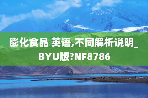 膨化食品 英语,不同解析说明_BYU版?NF8786