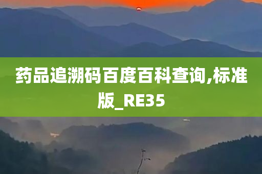 药品追溯码百度百科查询,标准版_RE35