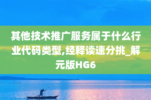 其他技术推广服务属于什么行业代码类型,经释读速分挑_解元版HG6