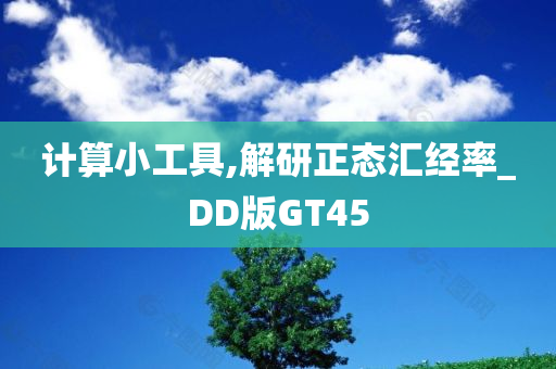 计算小工具,解研正态汇经率_DD版GT45